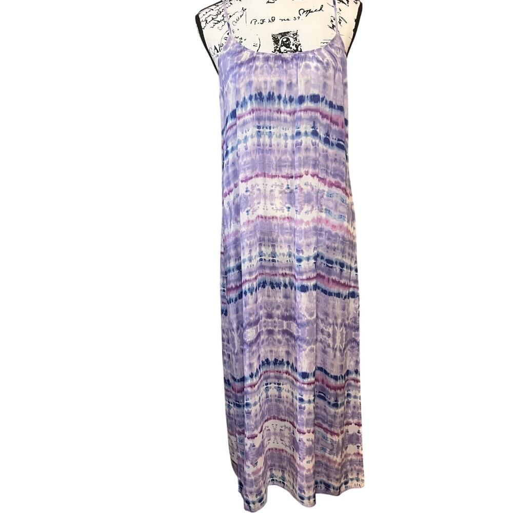 Wild Honey Tie Dye Purple Blue‎ Maxi Cover Up Dress Women's Medium